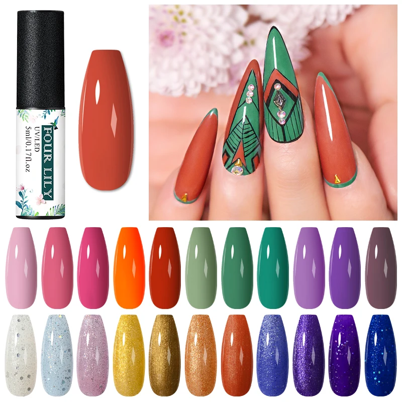 Fourlily 5 мл гель для ногтей Летняя серия красочный впитывающий УФ лак