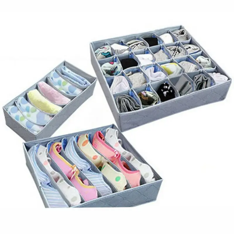 

3Pcs/Set Travel Storage Bags Drawer Divider Closet Underwear Socks Tie Box Organizer Container Storage