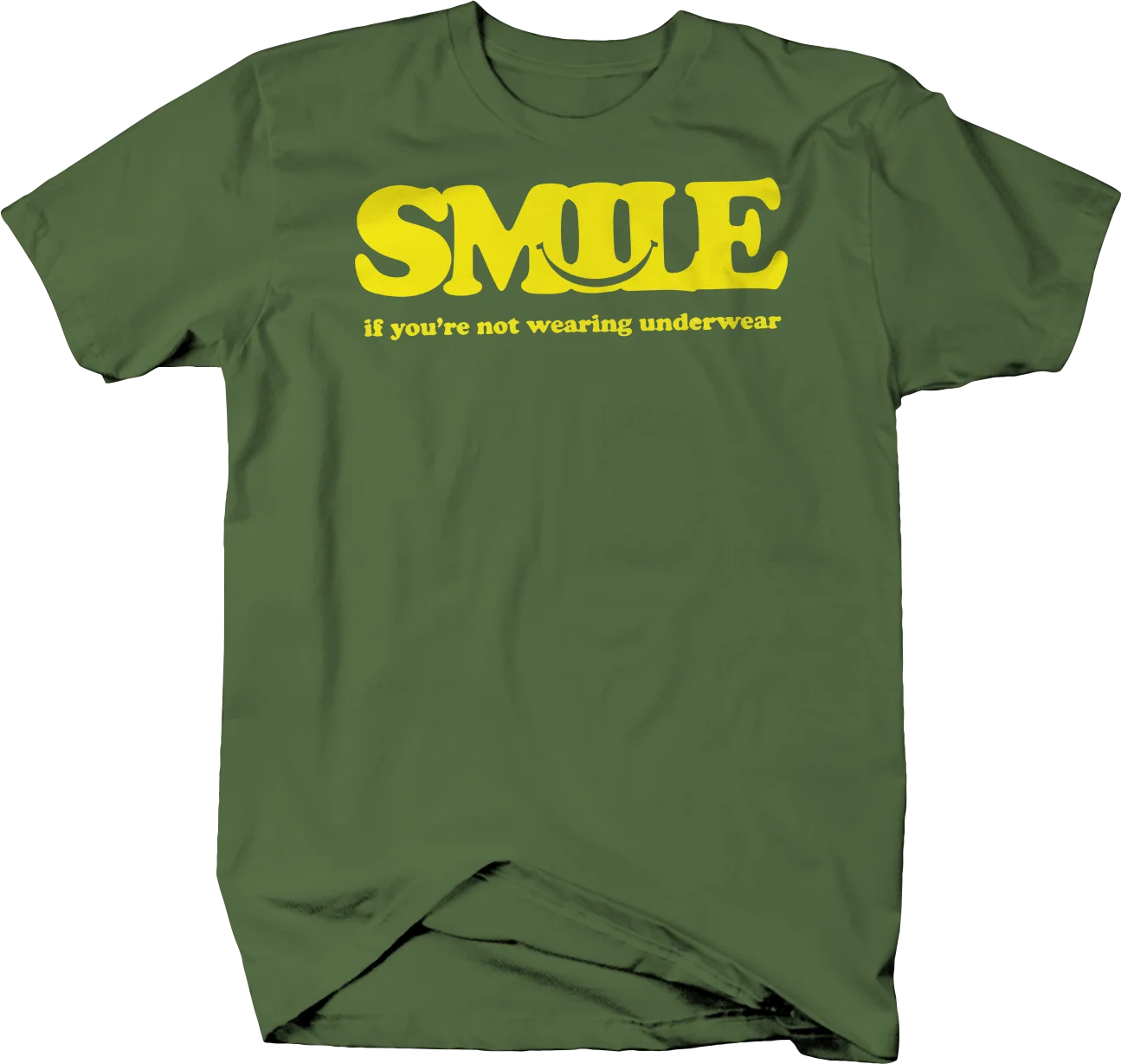 

Smile If Youre Not Wearing Underwear Adult Humor Funny T-Shirt Mens