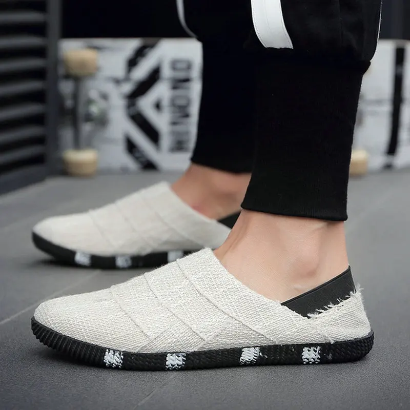 

Nice Pop Summer Ethnic Style Men Espadrille Casual Flats Comfortable Shoes Canvas Driving Loafers Flats Hemp Insole Shoes