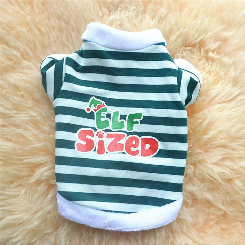 

Cute Pet Dog Pullover Small Dog Fleece Skin-friendly Clothes Christmas Style Classic Pattern Autumn Winter Dog Short Sleeve