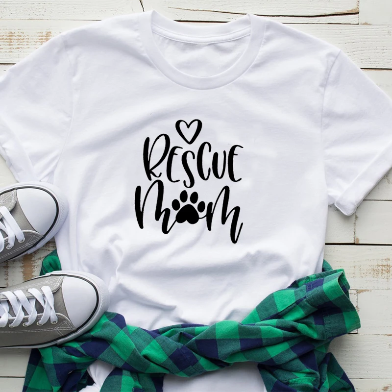 Рубашки для спасательной мамы женская уличная одежда футболка в виде собачьей