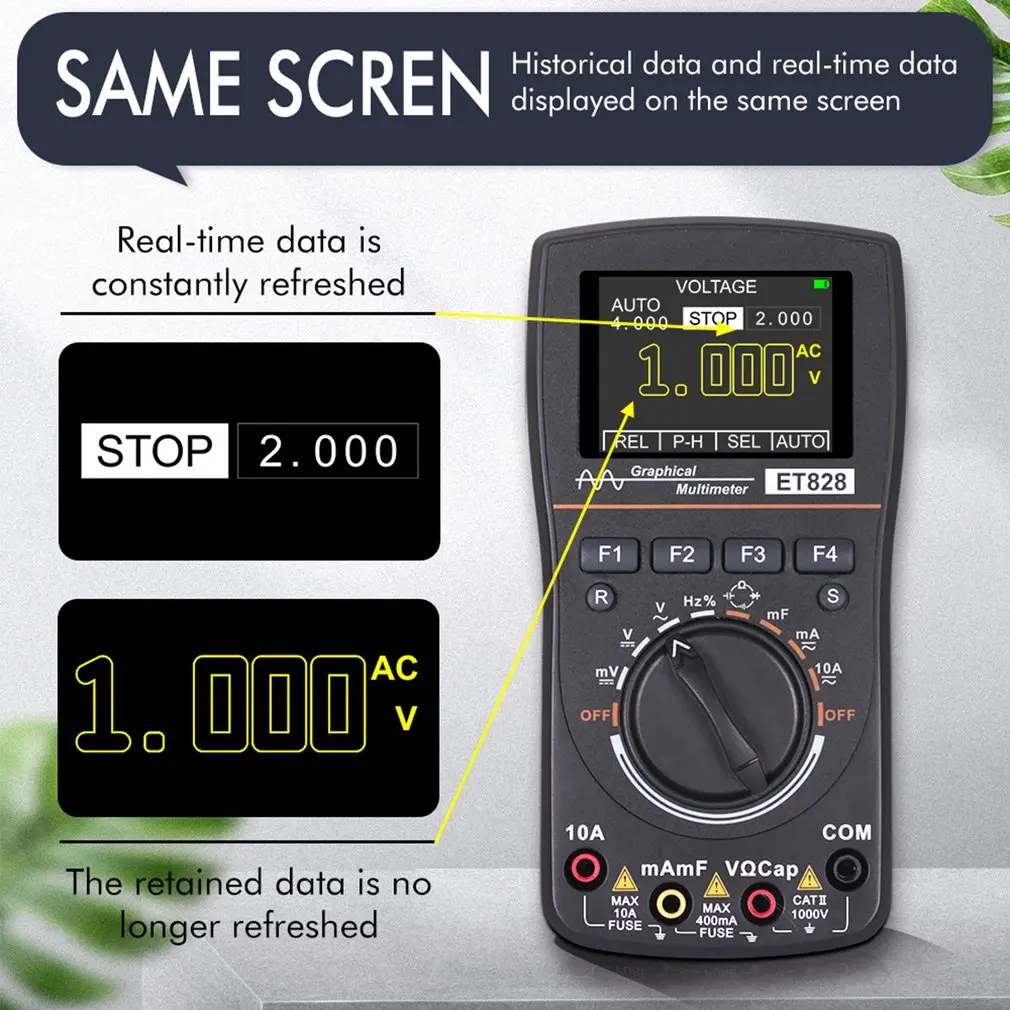 2 In 1 Professional 2.4inch Color Screen Digital Display Oscilloscope Multimeter DIY Electronic Test 1MHz Bandwidth | Инструменты