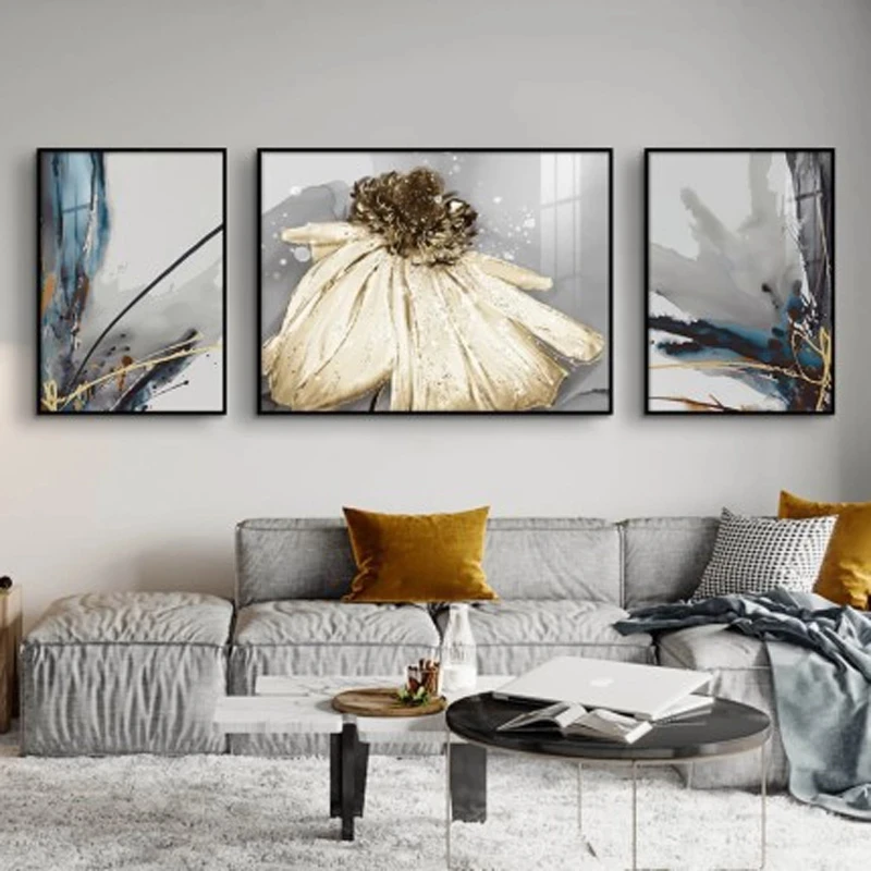 

Abstract Vintage Canvas Painting Flowers Modern Minimalist Poster Blooming Botanical Leaf Prints Living Room Decor Art Picture