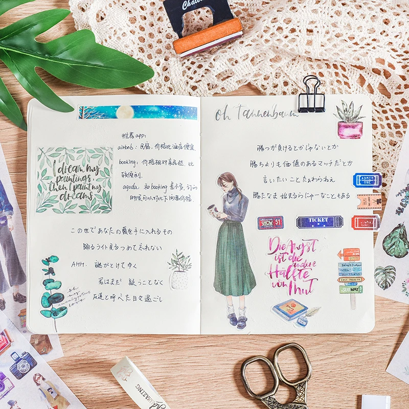 

2019NEW Cartoon Flowers Leaves Sticker DIY Diary Decor Stickers Scrapbook cute Stationery journal Supplies