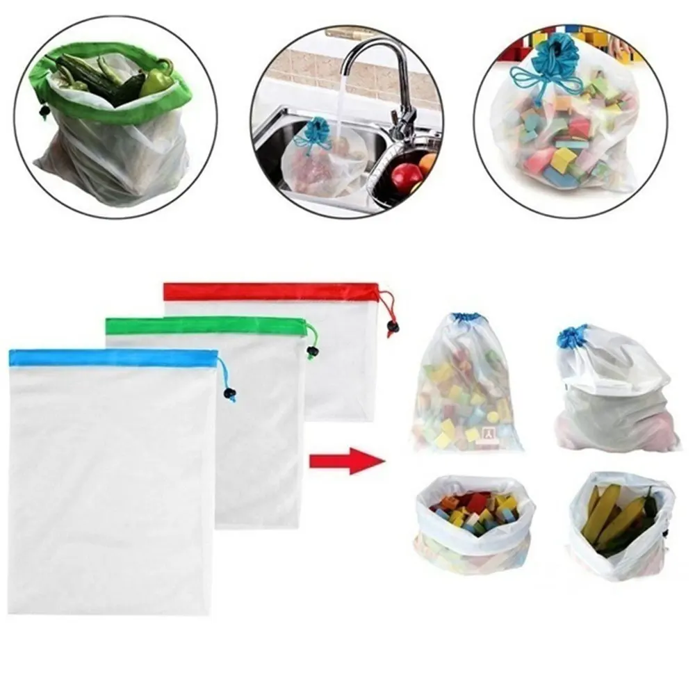 Сетка для фруктов полиэстер Экология рынок многоразовые сетки производят сумка