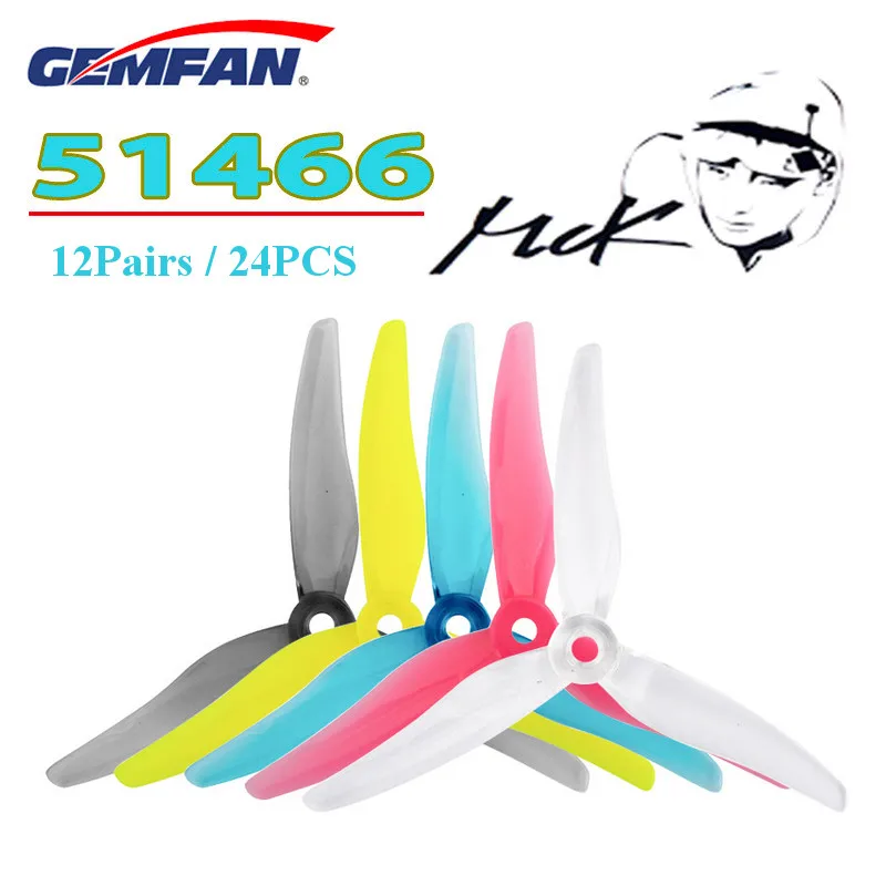 gemfan hurricane mck 51466 51x3 лопасти pc propeller для rc fpv racing freestyle 5 дю