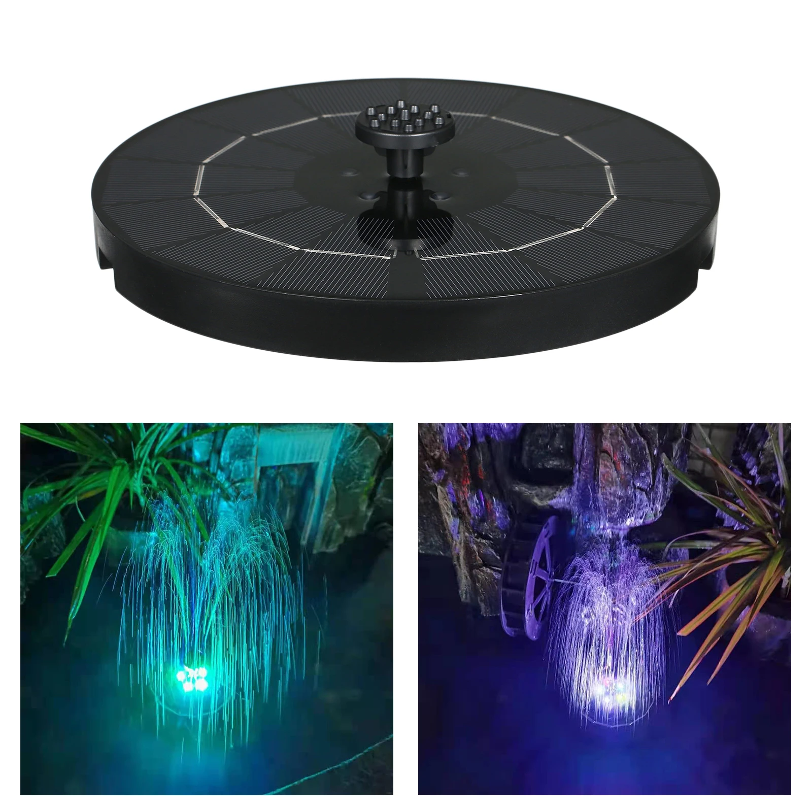 

Solar Power LED Lights Fountain Pump Spray Head for Bird Bath Pond Decor