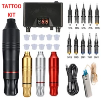 tattoo kits tattoo machine gun set professional permanent makeup cartridge needle body artist wireless machine set supplies
