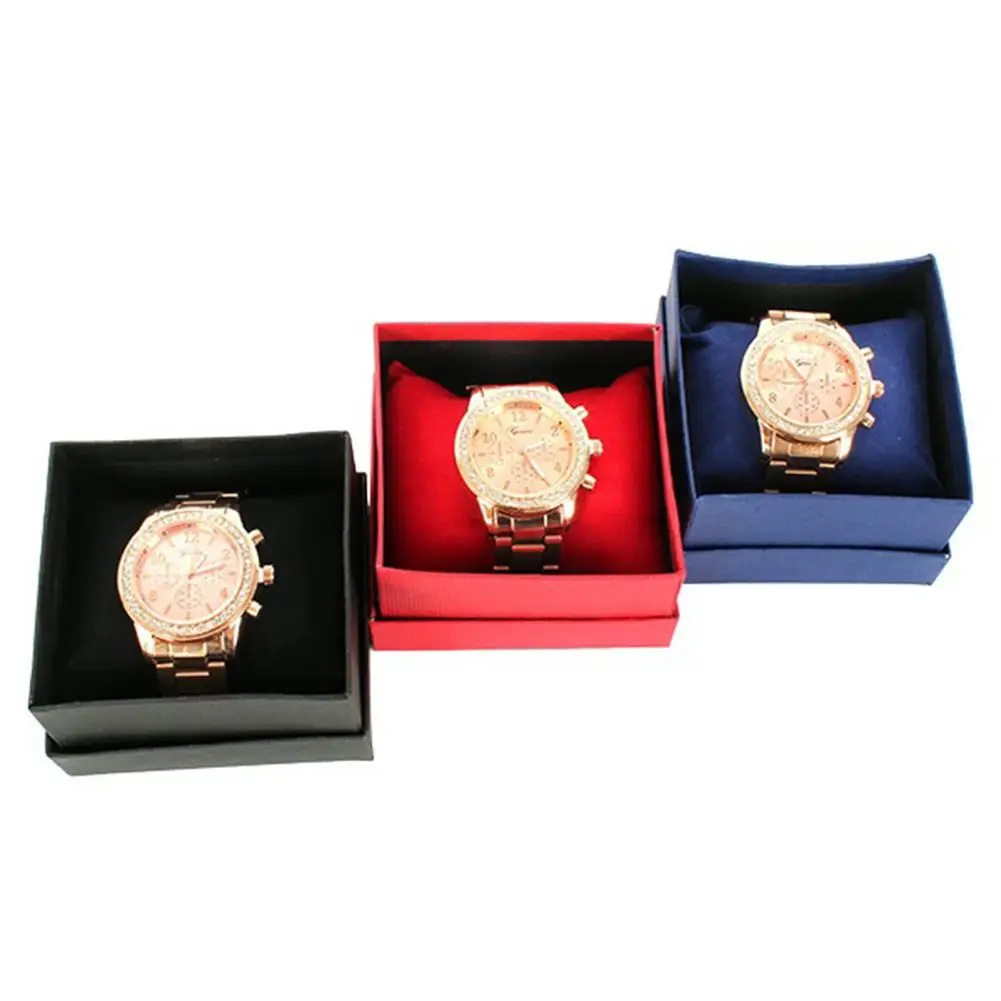 

Square Cardboard Storage Case Watch Bangle Jewelry Gift Box with Pillow Pad New