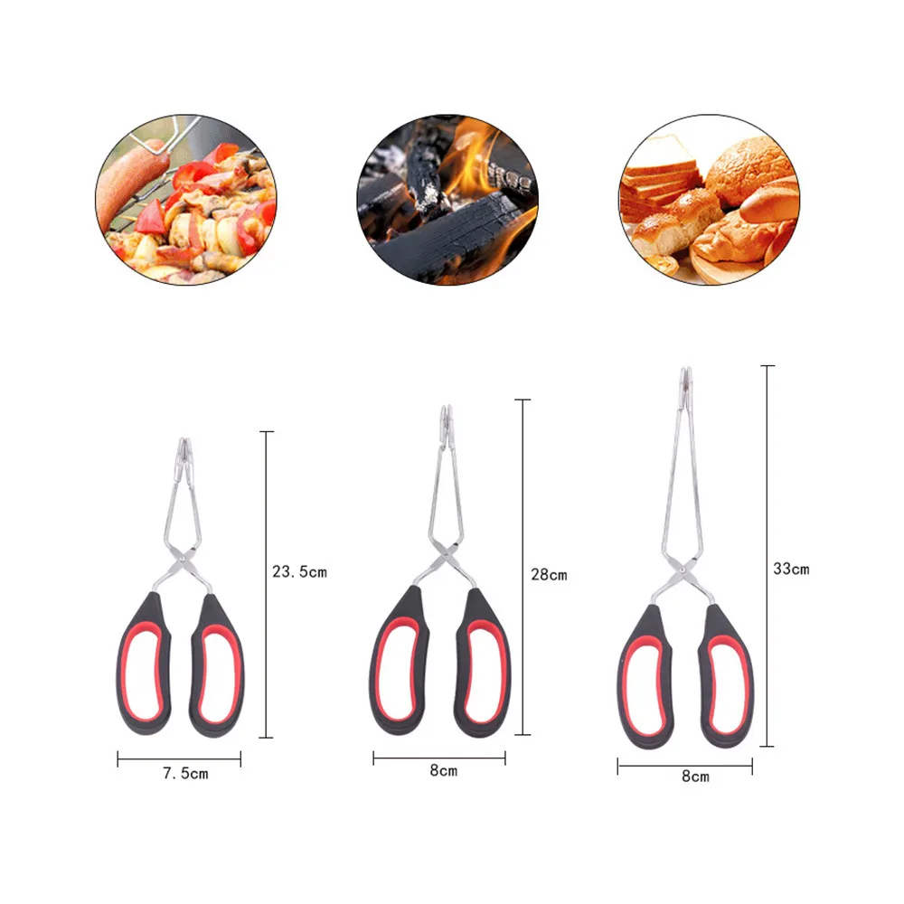 

Multipurpose Barbecue Scissor Tongs Grilled Food Tong Long Handle Scissor BBQ Bread Roast Clip Kitchen Baking Tongs Accessories