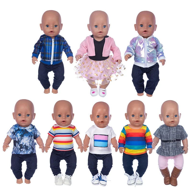2021 New Mix and match fashionable suit Doll Clothes Fit For 18inch/43cm born baby Doll clothes reborn Doll Accessories
