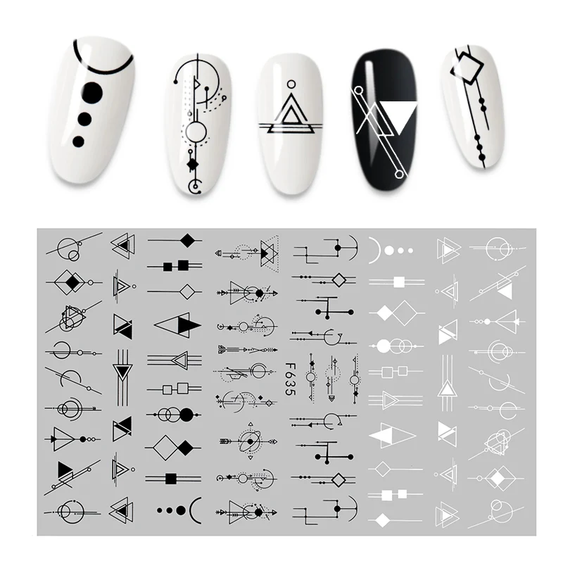 

1Pcs 3D Nail Sticker Self-adhesive Black Letters Valentine's Day Happy Smile Love Arrow Design For DIY Manicure Decorations