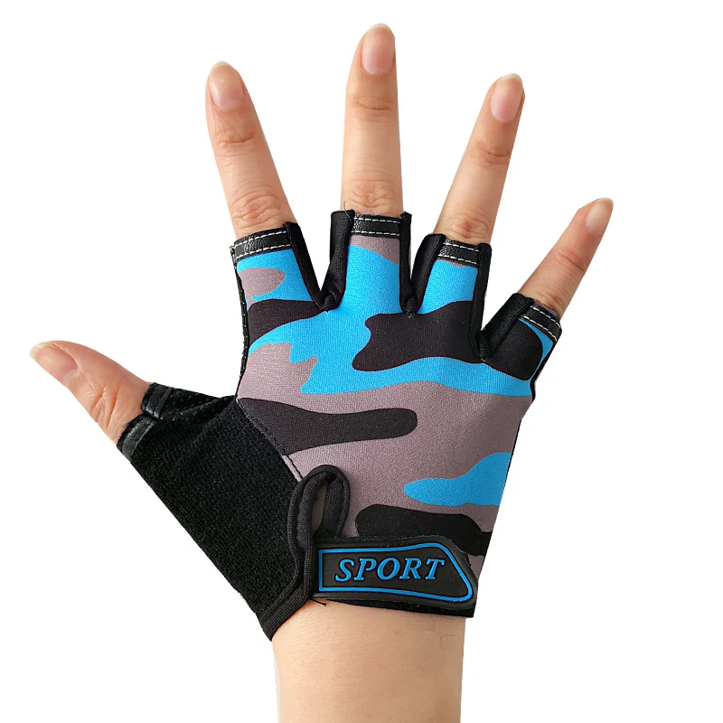 Детские перчатки с полупальцами высокоэластичные для езды на велосипеде колеса