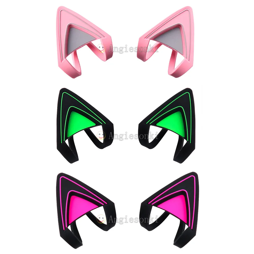 

1 pair Kitty cat ears Pink Purple Green for RAZER Kraken V2 special/Kraken 2019/ Kraken TE /7.1 V2 headphones Headsets