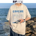 KAPMENTS для мужчин хлопок корейские модные свободные футболки 2021 летние мужские винтажные Стиль Повседневная футболка с принтом Мужские футболки с принтом