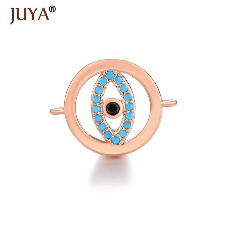 rose gold Juya модный материал для изготовления украшений 10 типов греческого глаза/Турецкий глаз/чармы «от дурного глаза» разъемы для ювелирных изделий DIY ремесло - Цвет: rose gold