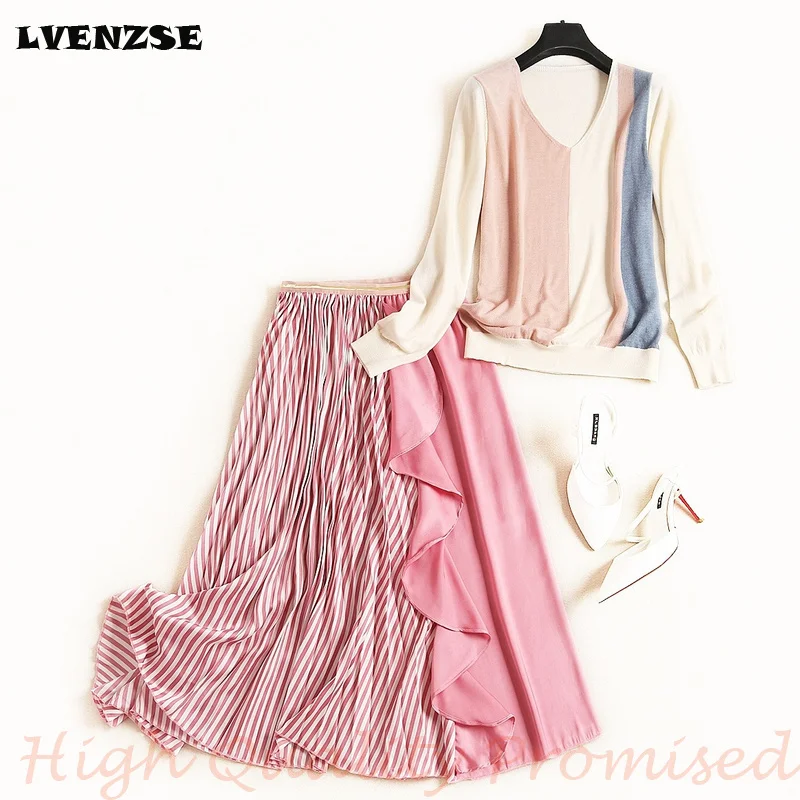 Женский костюм из двух предметов 2019 Осень Зима Новая рубашка топы и юбки с