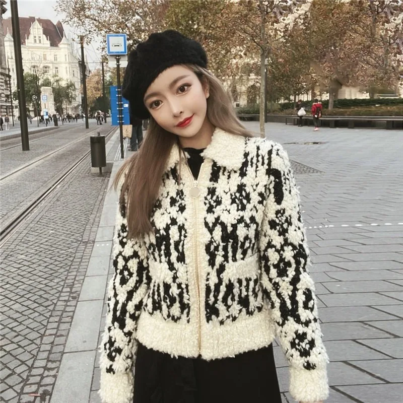 Зимний теплый вязаный кардиган для женщин 2019 роскошный подиумный винтажный