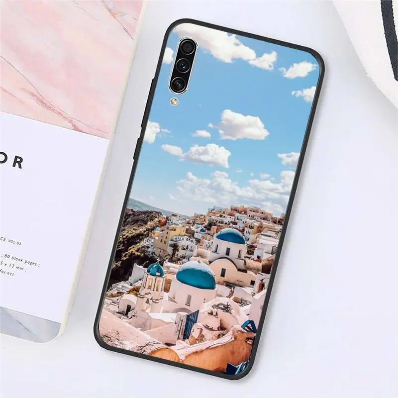 

Santorini Greece beautiful cenery Phone Case For Samsung galaxy A S note 10 7 8 9 20 30 31 40 50 51 70 71 21 s ultra plus