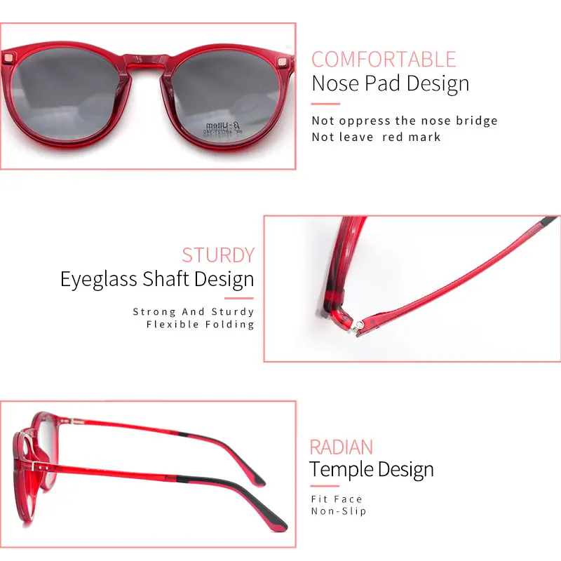 

LUCIDIE Ultralight Polarized Clip Magnetic Sunglasse Driving Night Vision Lens Sun Glasses Male Anti-UV Eyeglasses for Men Women