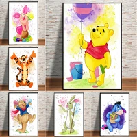 cartoon disney tv shows winnie the pooh canvas painting wall art cute bear and his friends poster for kids room home decor
