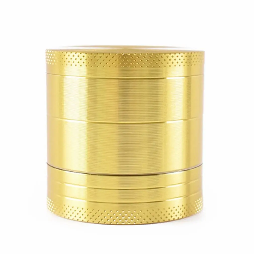 

50mm four-layer grinder Rainbow color cigarette case Zinc alloy Artificial inlay decoration Storage Decorations