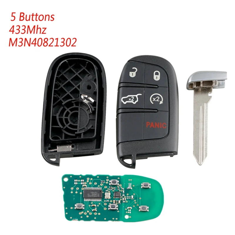 Смарт пульт дистанционного ключа автомобиля 433Mhz Fob подходит для 2014 2018 Jeep Grand|Ключ