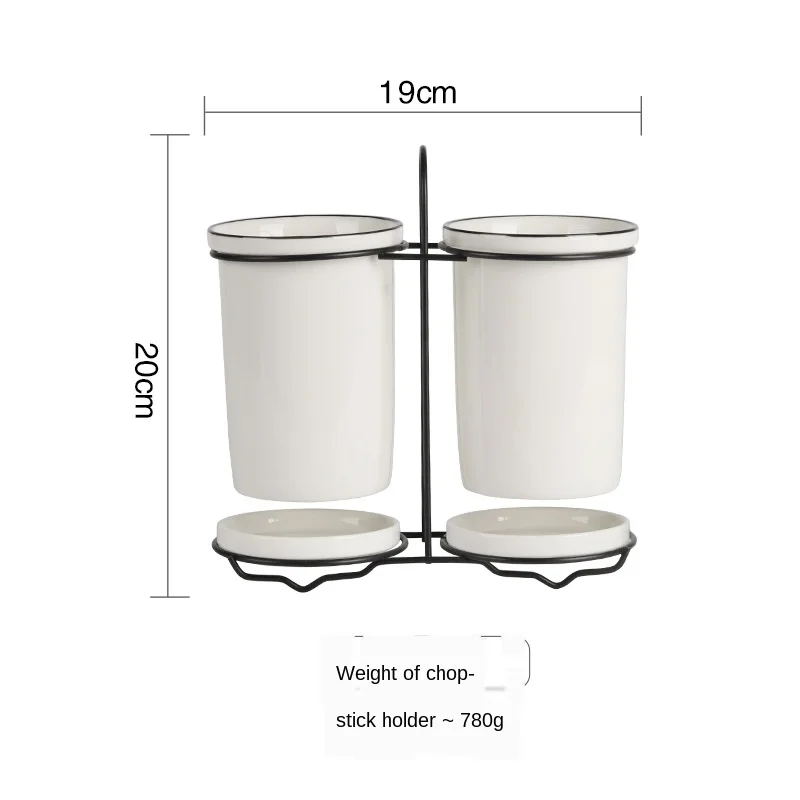 

Simple Ceramic Chopsticks Container Drain Household Chopsticks Storage Box Shelf Chopsticks Cage Knife Fork Spoon Storage Rack