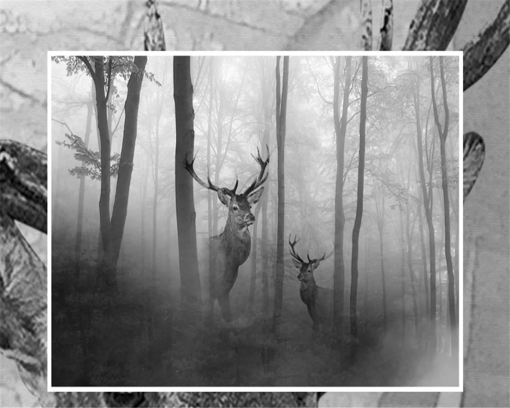 3D-обои beibehang на заказ настенная Фреска в скандинавском стиле черно-белое