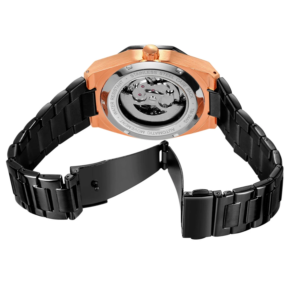 

T-WINNER Men Automatic Mechanical Watch Top Brand Luxury Stainless Steel Self-Wind Watches Mens Fashion Waterproof Wristwatch