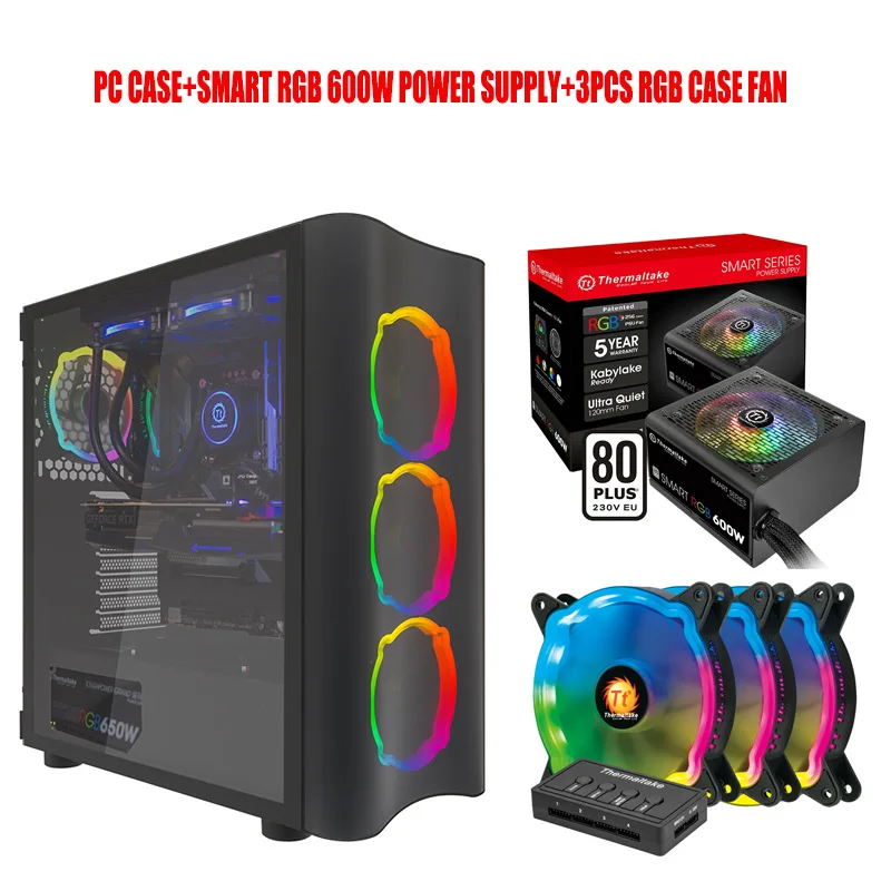 

Black Chassis Water-Cooled Computer Case Magnetic Tempered Glass/Wave Panel/Back Line/Support Long Graphics Card/Gaming Case