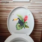 ZTTZDY, 22,1  21,8 см, тропические растения, Туканы, модные дом, ванная, туалет наклейки, домашние наклейки на стены, смешной декор, наклейки T2-1096