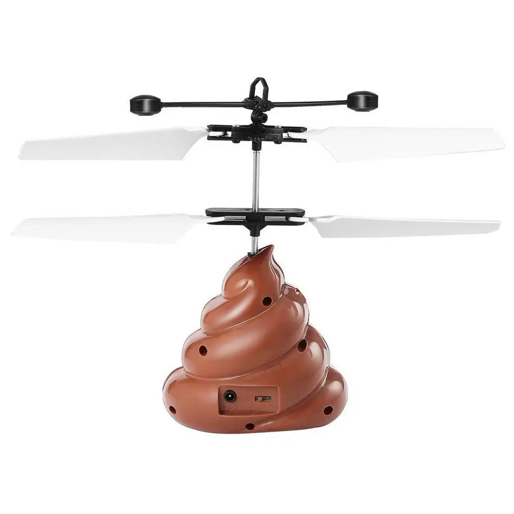 Poop Shaped Flying Hovering UFO инфракрасный датчик ручной светодиодный летающие игрушки для