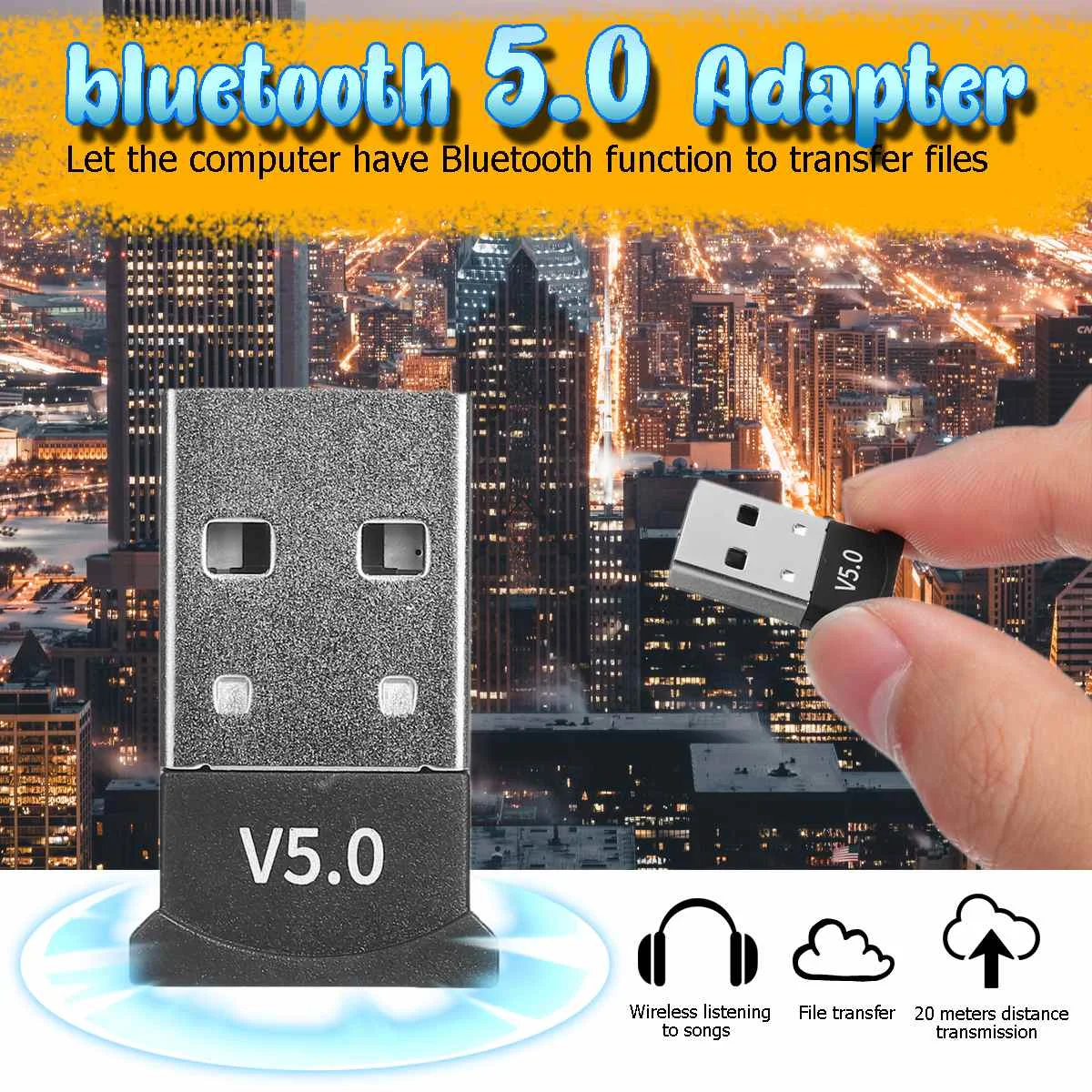 Bluetooth 5,0 USB адаптер для ОС Windows 7/8/10 для vista XP для Mac OS X ПК клавиатура Мышь геймпады колонки