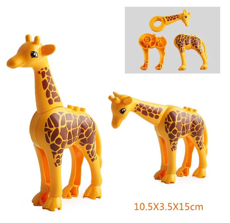 Модель животного зоопарк строительные блоки мелкие кирпичи аксессуары детские