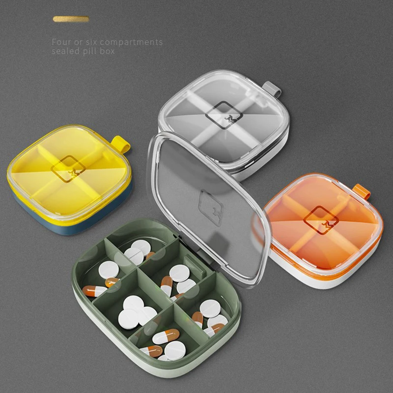 

NEW 1PCS Pill Case Storage Box Diabetic Pill Box 4/6 Grid Compartment Weekly Medicine Tablet Dispenser Splitters 7-day Pill Box
