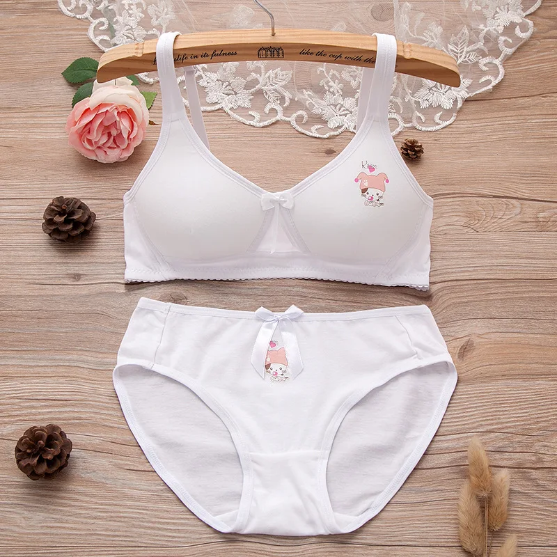 Тонкий бюстгальтер без стальных колец для девочек милое хлопковое нижнее белье