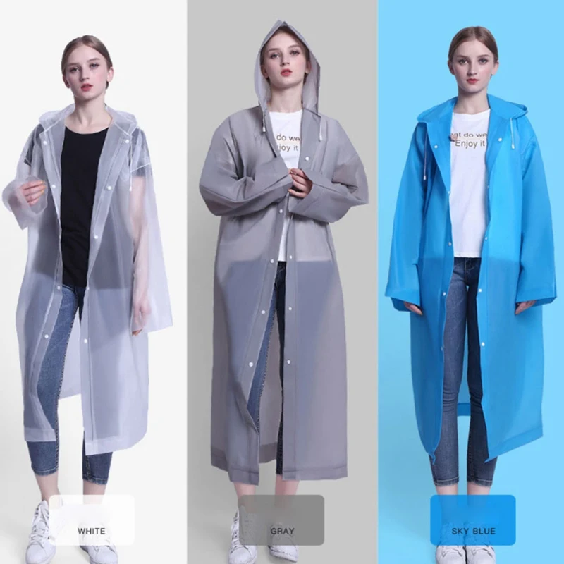 Модный плащ PEVA для мужчин и женщин утолщенный водонепроницаемый дождевик с