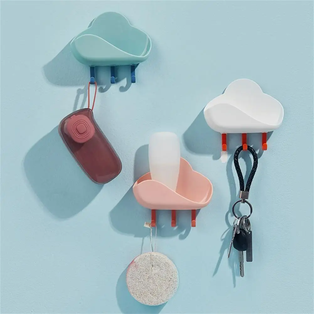 

Hook Strong Wall Mount Cloud Soap Rack Long Lasting Storage Shelf for Bathroom Soap Case Drain Rack