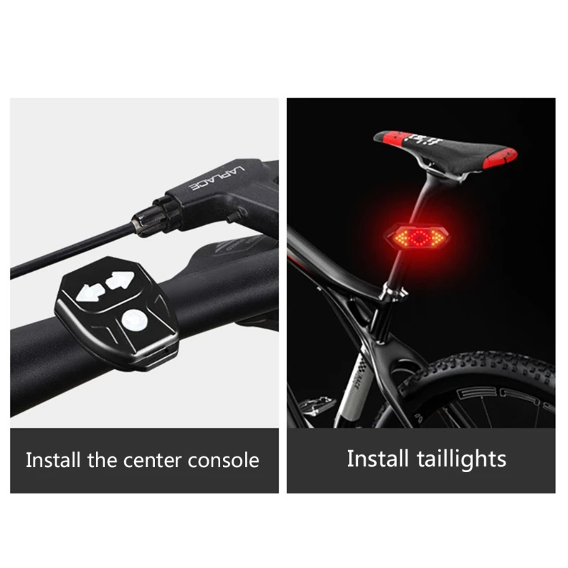 

Bicycle Tail Light USB Rechargable Smart Wireless Remote Control Turn Signal Warning Lamp
