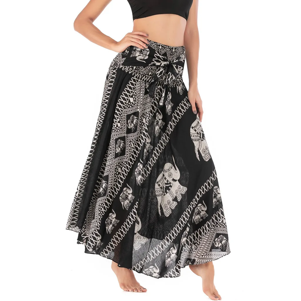 

Long skirts bohemian skirt Casual print beach skirt vintage pattern skirt fashion Midi skirt Loose women's skirt 2021