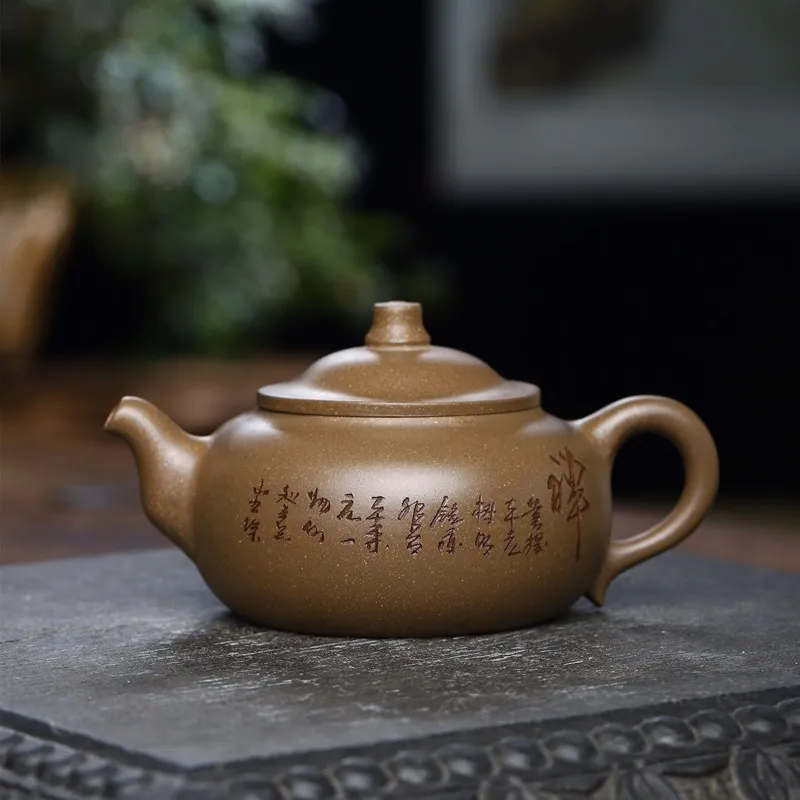 

★purple clay teapot factory direct sales] raw Blue Ash clay Dechen teapot pure manual teapot, tea set for your own use
