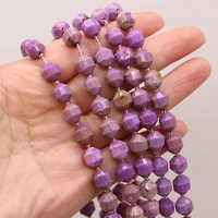hot selling natural stone purple mica semi precious stone faceted beads diy making bracelet necklace jewelry accessories 8mm