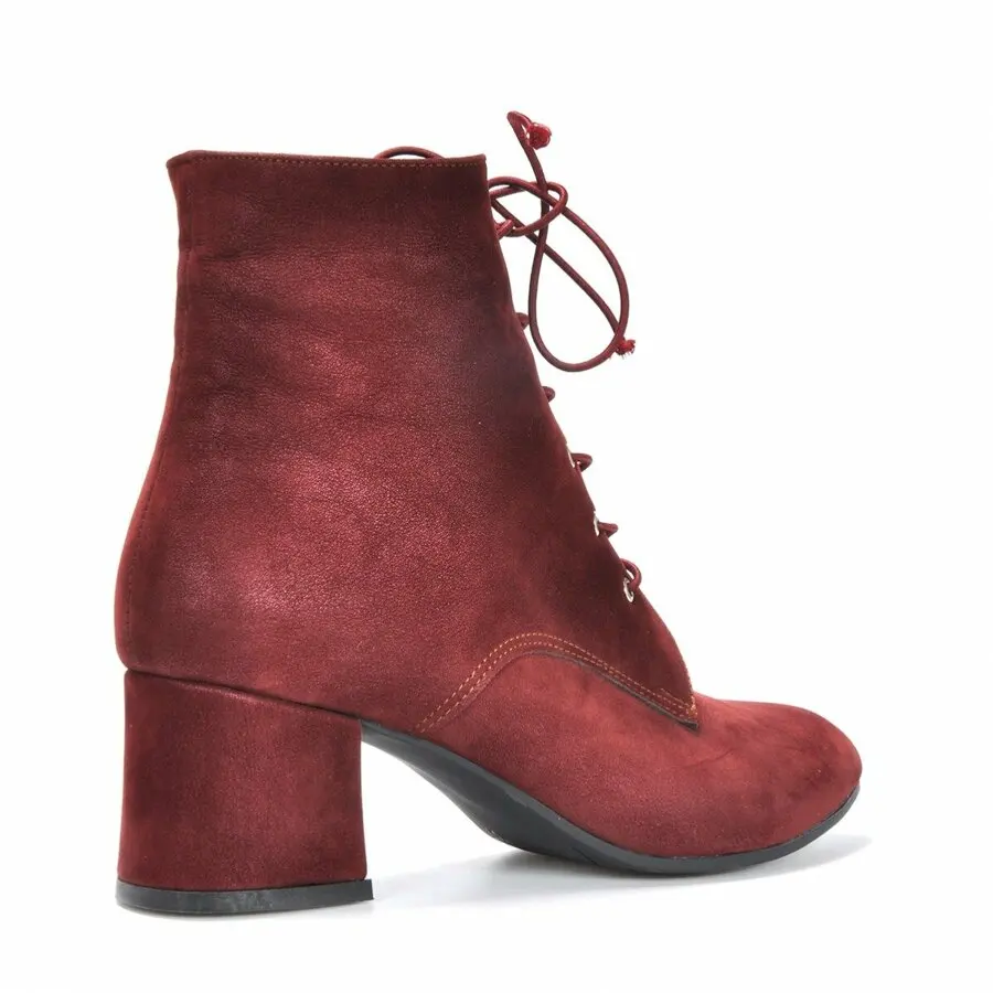 

Women Boots Mink Shoes Women Claret Red-Suede Boots Vzn19-154K