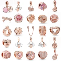 rose gold charms diy jewelry beaded pendant gift fit original brand bracelet necklace making jewelry