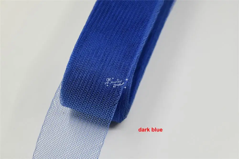 dark blue Цвет 5 см(2 дюйма) Конский волос Плетеный гибкий Свадебный чародей кринолин для платья шляпы ремесла 22 ярдов мягкая жесткая для выбора - Цвет: dark blue