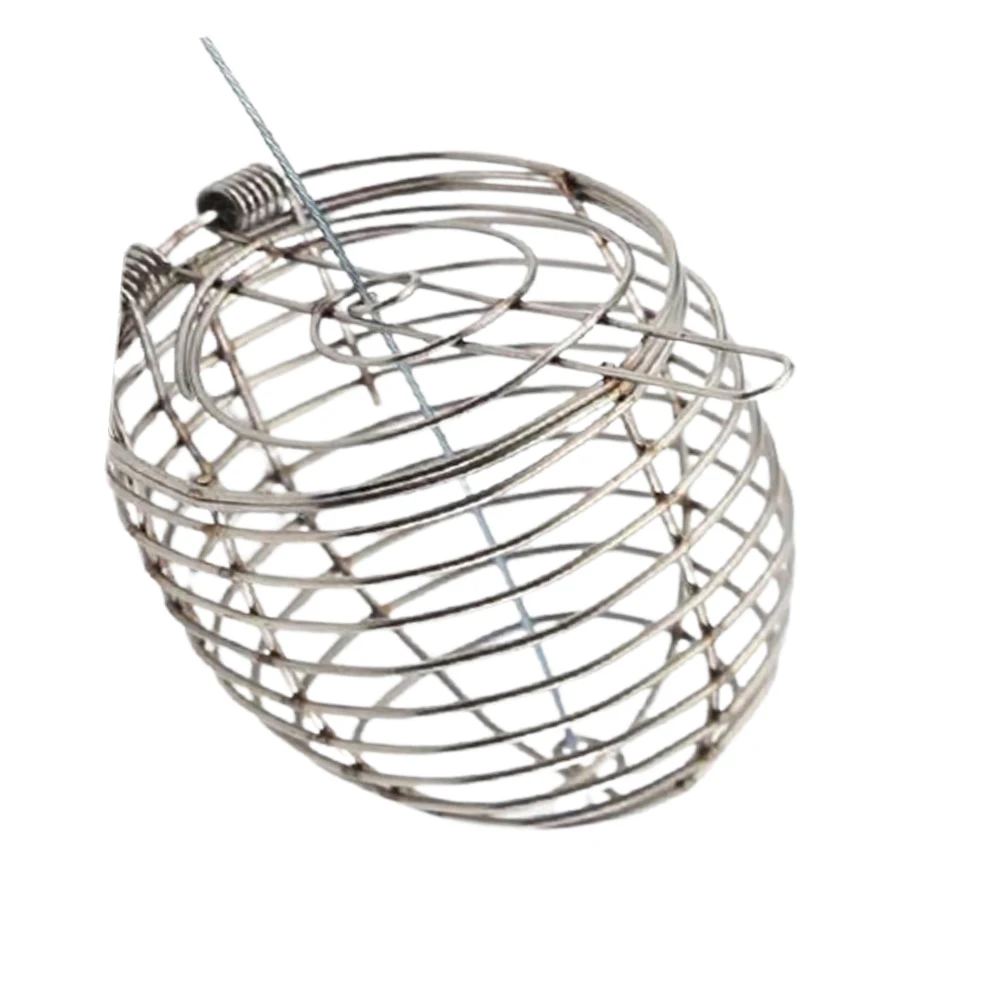 5PCS  Fish Small Stainless Steel Bait Cage Basket Feeder HolderFishing Lure Cage Fishing Accessories