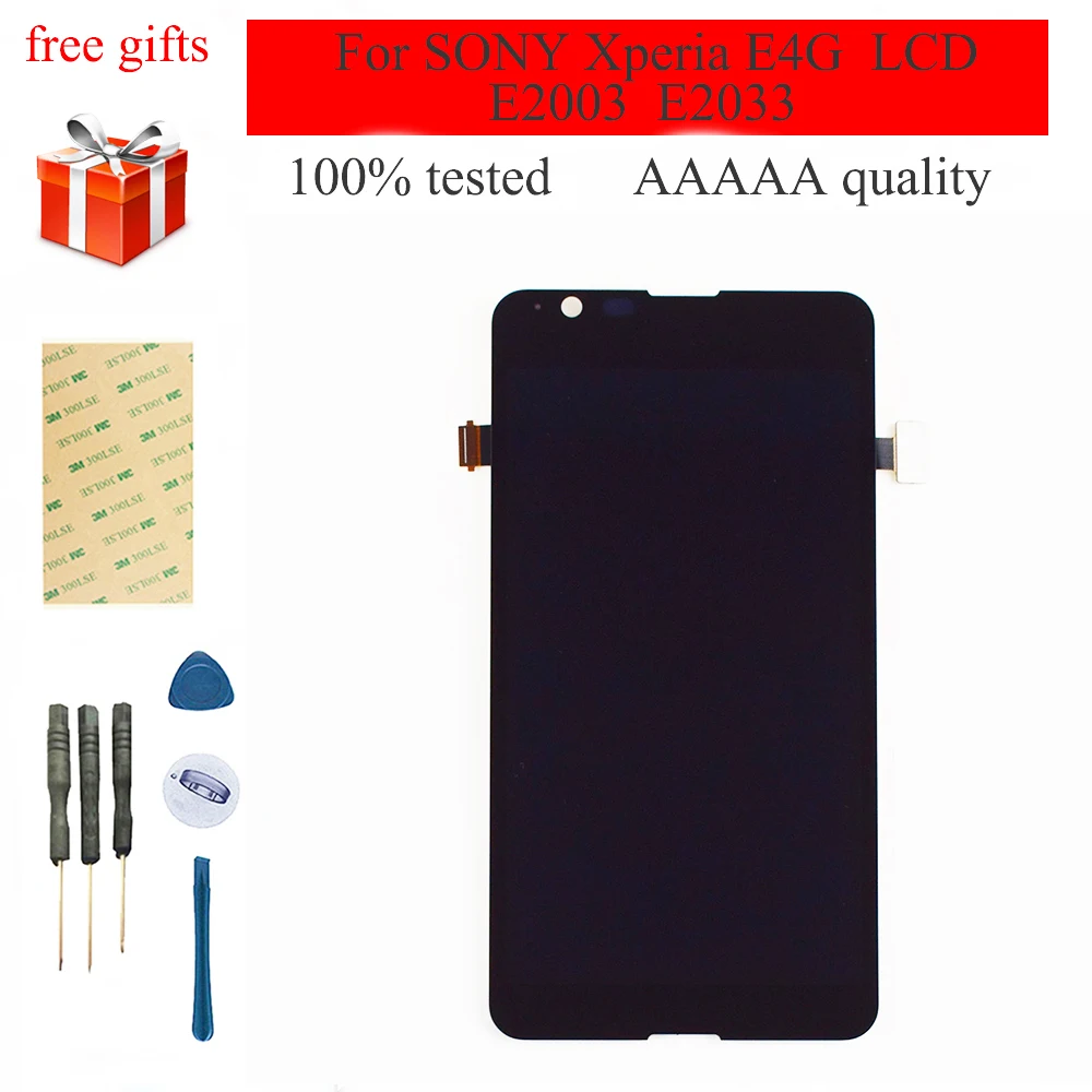 Для SONY Xperia E4G E2003 E2033 ЖК дисплей модуль + сенсорный датчик экрана в сборе
