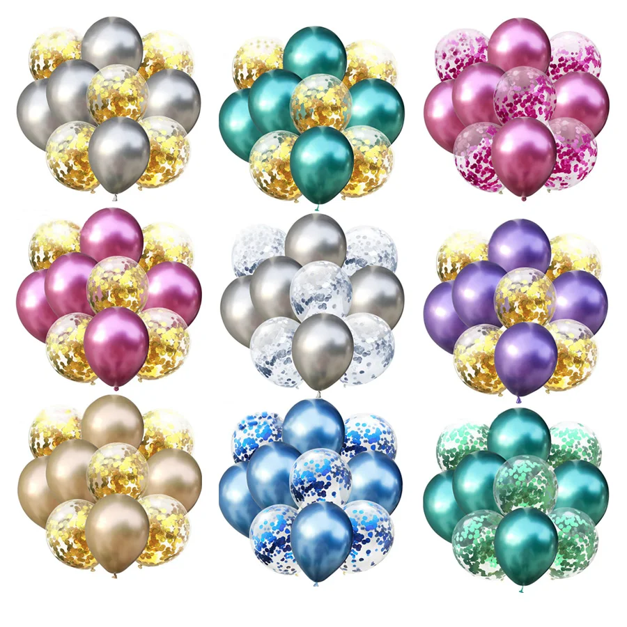 10 шт. металлические латексные воздушные шары конфетти набор воздушных шаров для